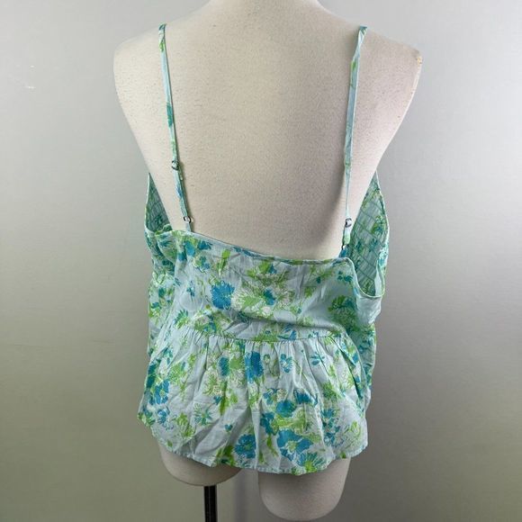 NWT‎ BP Floral Smocked Crop Camisole, Blue Sina Sketched Floral (1X) - Picture 6 of 10
